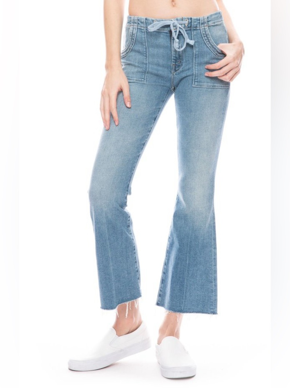 MOTHER Tie Patch Weekender Ankle Fray Camp Expert Size 25